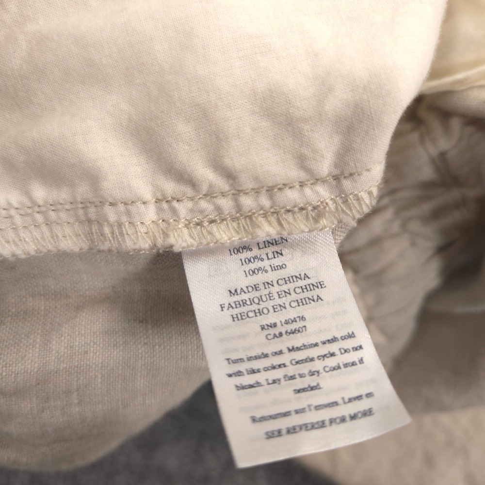Faherty Laguna Linen Tie Waist Shorts Womens Small Flax Beige High Rise Casual - Picture 8 of 9
